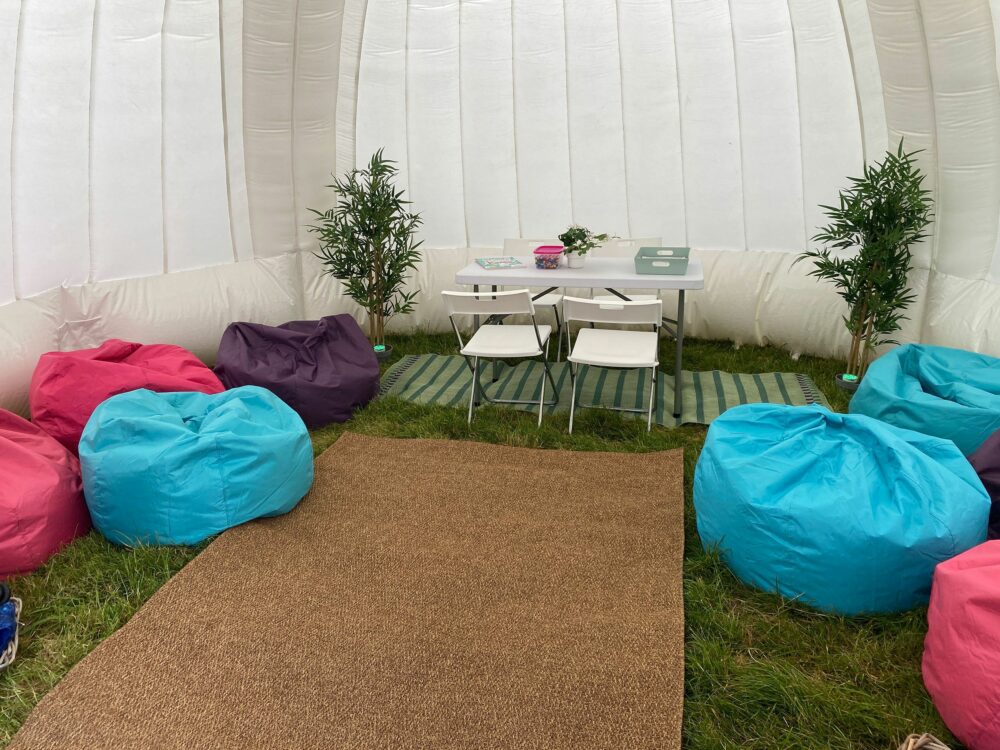 Example of a client using inflatable structures to create a sensory friendly space at event